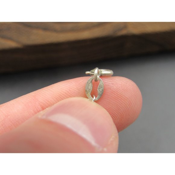 16" Sterling Silver Tarnished Figaro Chain Crystal Necklace Vintage Minimalist - Picture 4 of 6